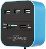 zhuygba USB Hub 2.0 Splitter,3 Port USB Data Hub Combo Card Reader