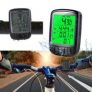 US LCD Digital Cycle Computer Bicycle Bike Backlight Speedometer Odometer