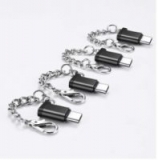 4-Pack Ainope Micro USB to USB C Adapters w/ Key Chains