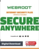 Webroot Internet Security Plus with Antivirus Protection for 3 Devices, 1-Year Subscription