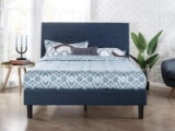 Zinus Omkaram Upholstered King Platform Bed Frame (Navy)