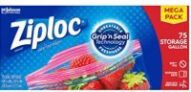 75-Count Ziploc Gallon Storage Bags
